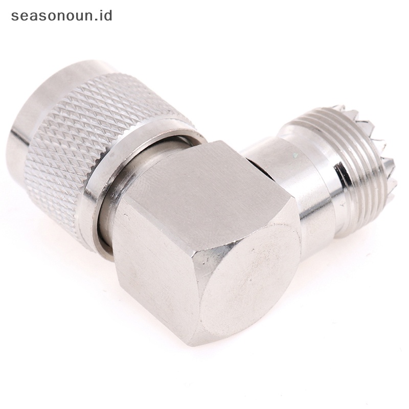 Seasonoun UHF SO-239 Female to UHF PL-259 Male Right Angle Konektor RF 90derajat.