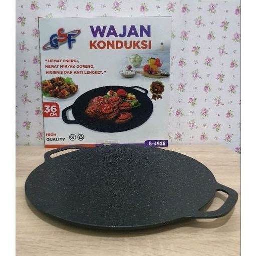 WAJAN KONDUKSI GSF ANTI LENGKET UKURAN 38 CM, 36 CM WAJAN GRILLER BBQ MULTIFUNGSI - 38 cm