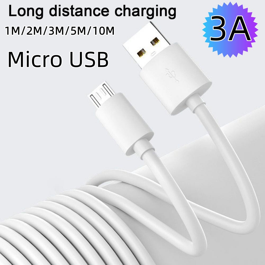 3a Kabel Cas Jalur Data Micro Usb100 /200 /300 /500 /600 /800/1000cm Kabel Cas Fleksibel Efisiensi Tinggi Aman Kabel Listrik Micro USB Kabel Tahan Lama Untuk Android