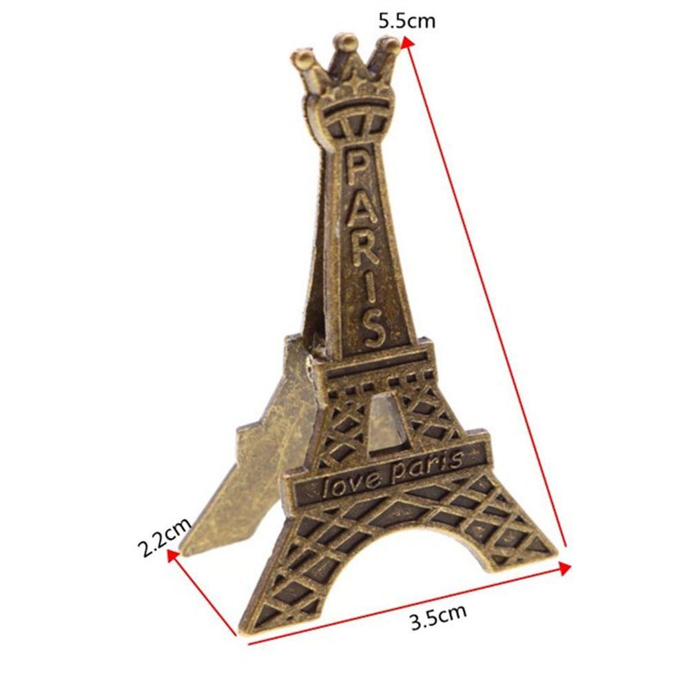 [Elegan] Memo Klip Sekolah Kreatif Gaya Retro Kartu Nama Logam Kursi Pernikahan Klip Menara Eiffel Klip