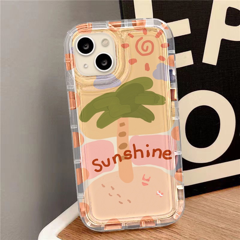 IPHONE Case Sunshine Musim Panas Kompatibel Untuk Iphone7Plus8Plus6 Plus11 14 13 12 Pro MAX XR X XS MAX SE Airbag Shockproof Cover