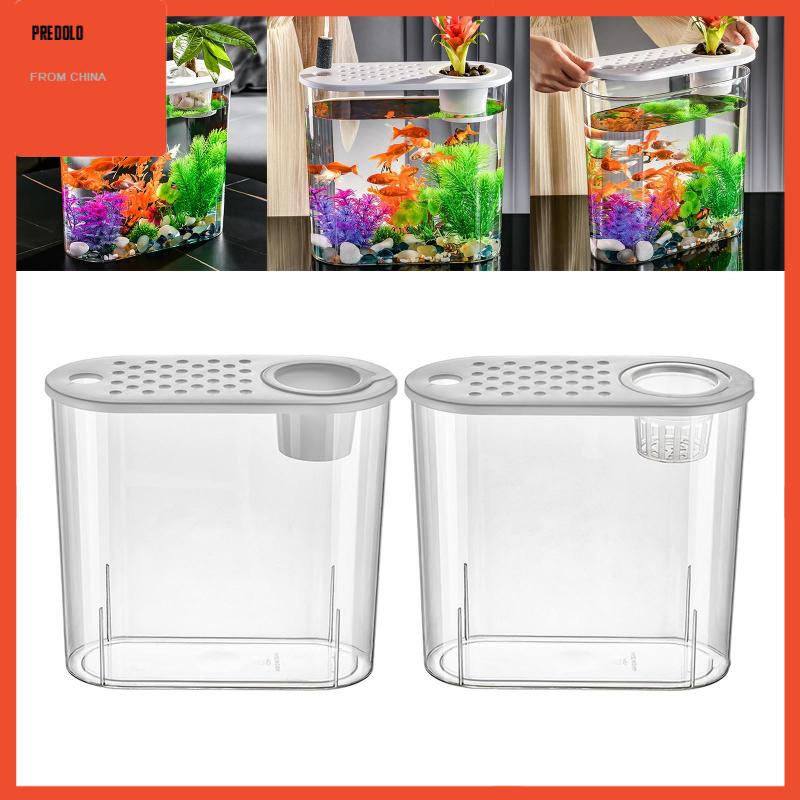 [Predolo] Aquaponik Planter Aquarium Rumah Ruang Tamu Transparan Tanki