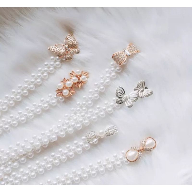 GESPER Mutiara Wanita H476 Korea Murah Rantai Mutiara Wanita Pinggang Elastis  dan Termurah/Gesper Sabuk Gaun Fashion/
