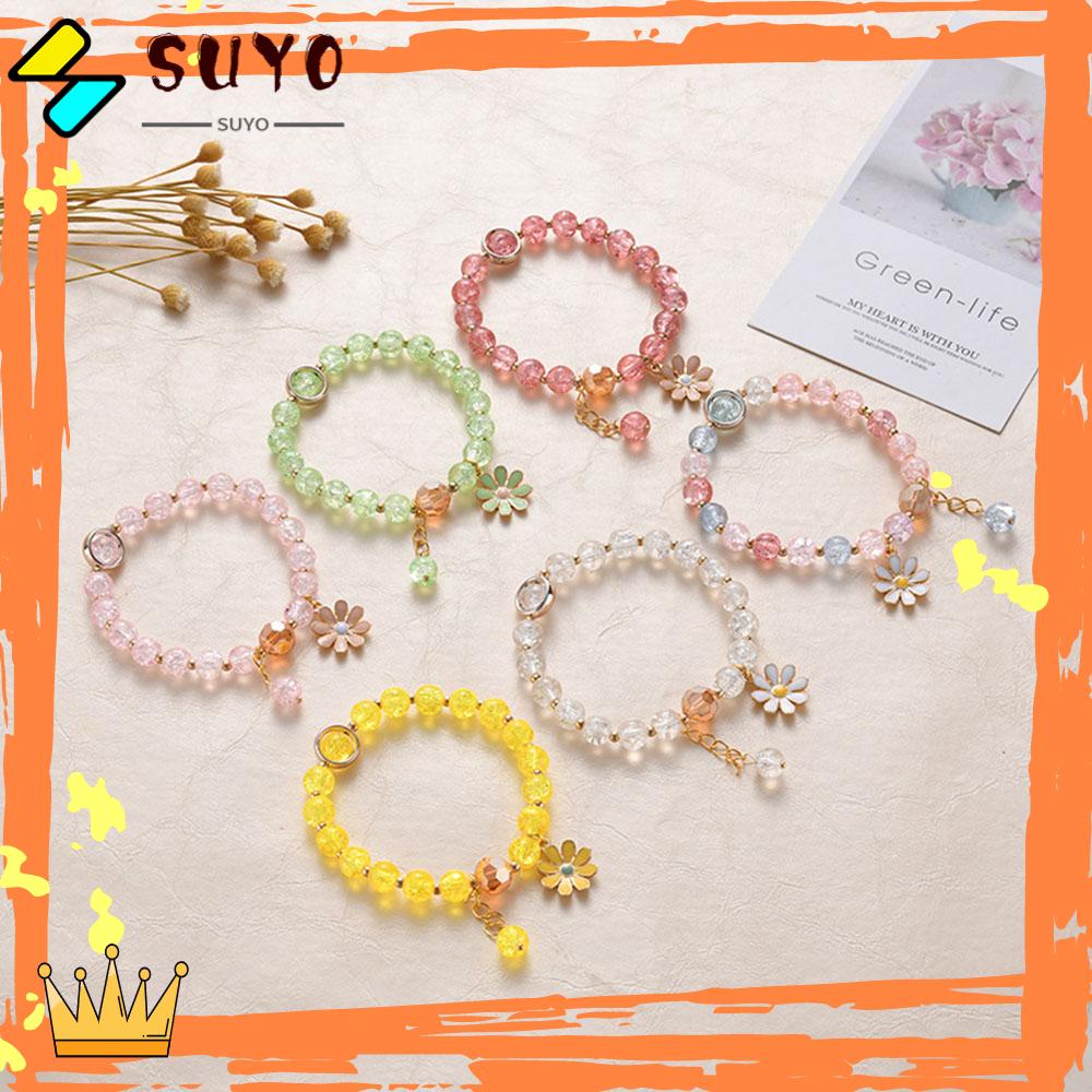 Suyo Daisy Kecil Gelang Wanita Pesona Baru Perhiasan Fashion Bunga Matahari Perhiasan Cuff Bangles