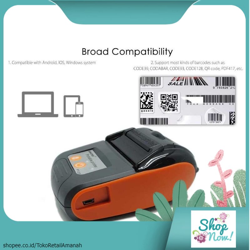 Printer Thermal Portable GOOJPRT PT-210 | Baru 123456-NH