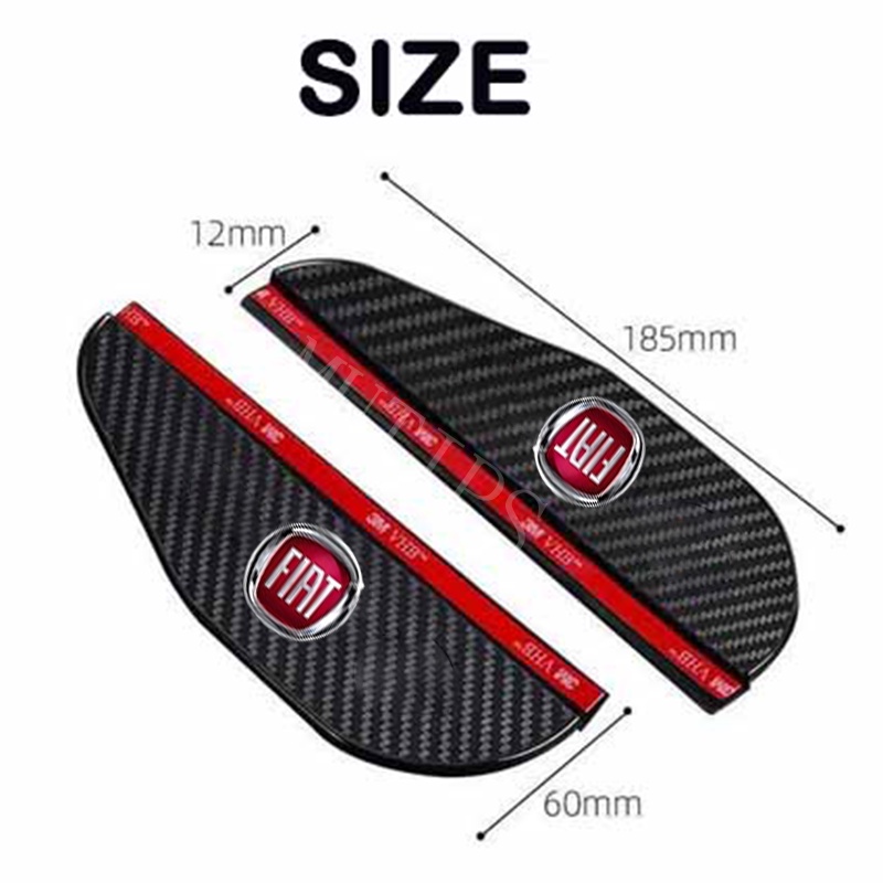 Fiat 2Pcs Kaca Spion Mobil Serat Karbon Visor Hujan Pelindung Alis Cover Stiker Untuk Bravo Punto Palio Argo Stilo Uno Toro 500 Strada Mobi