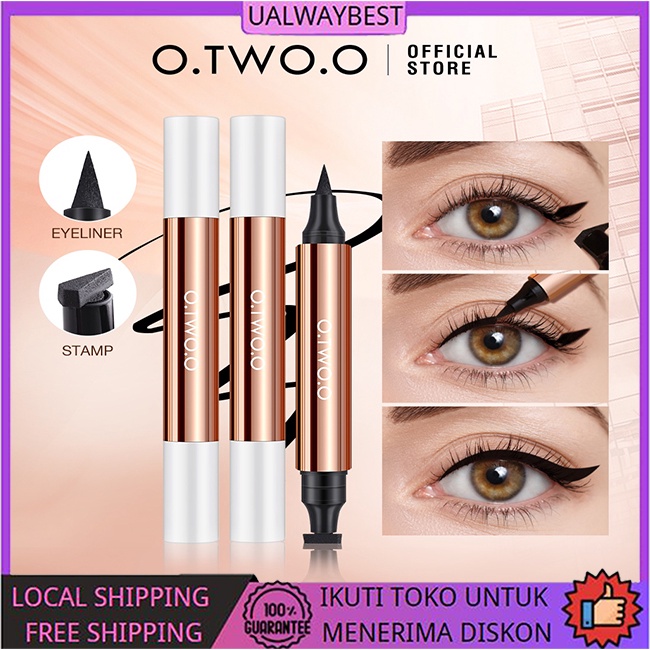 O.TWO.O 2 In 1 Liquid Eyeliner Stamp Waterproof Long-lasting Eye Liner Pencil Makeup/Eyeliner / Eyeliner / Rias Mata