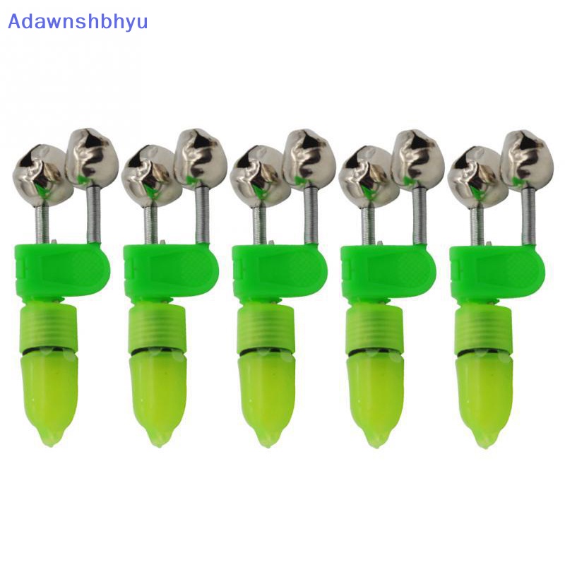 Adhyu 5pcs LED Malam Pancing Umpan Gigit Lampu Alarm Dengan Lonceng Kembar Cincin Memancing Bite Alarm Indikator Aksesoris Memancing Ikan Gurame ID