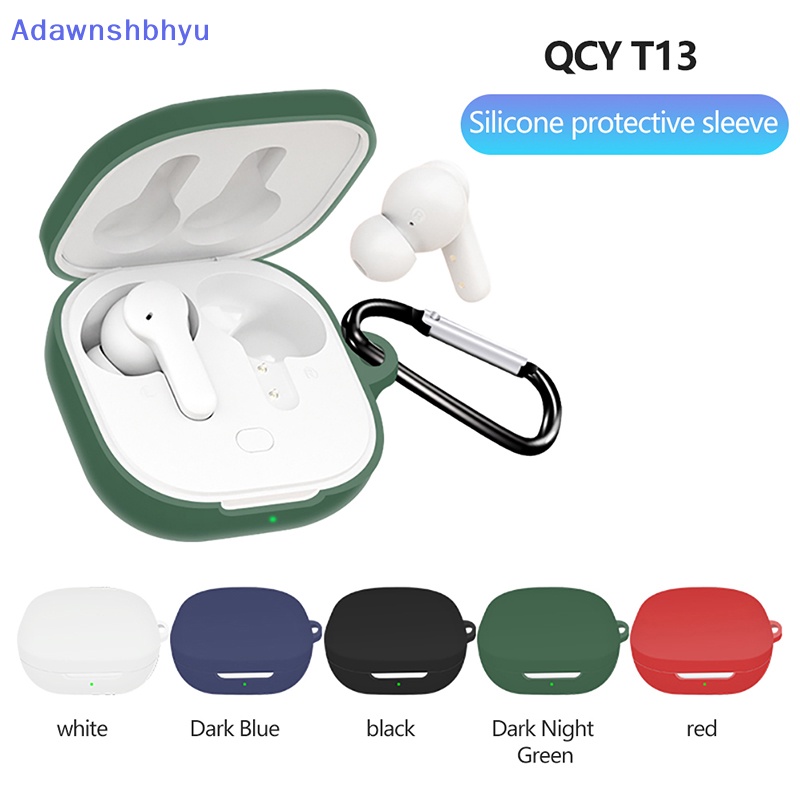 Adhyu Trendi Lucu Shockproof Bluetooth Headset Case Tahan Debu Soft Shell Silikon Earphone Cases Untuk QCY T13 Charging Box Dengan Hook ID