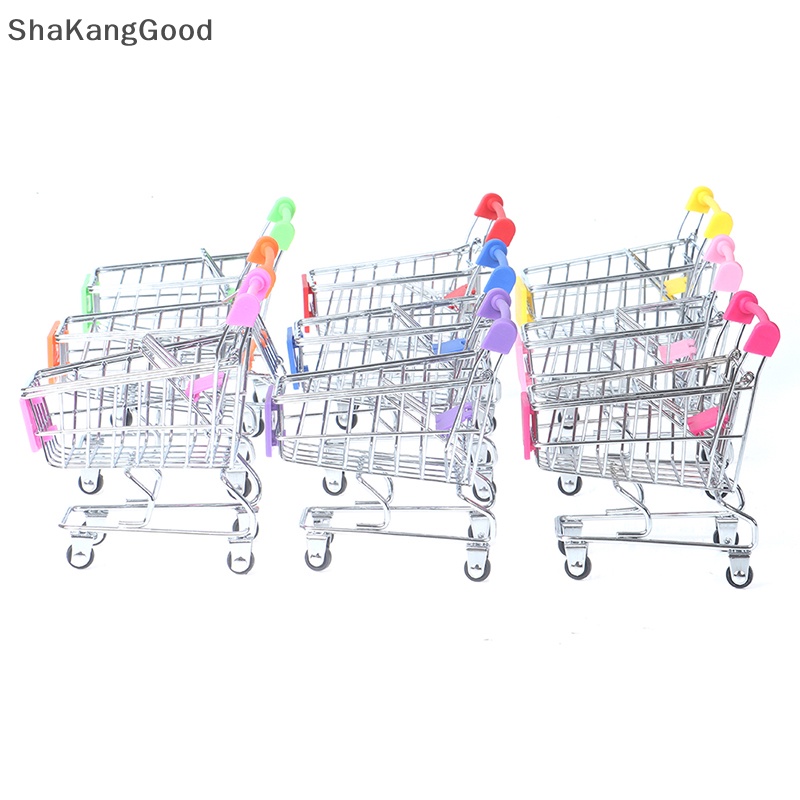 Selip 1pcs Keranjang Belanja Mini Supermarket Handcart Shopping Cart Storage Mainan SKK