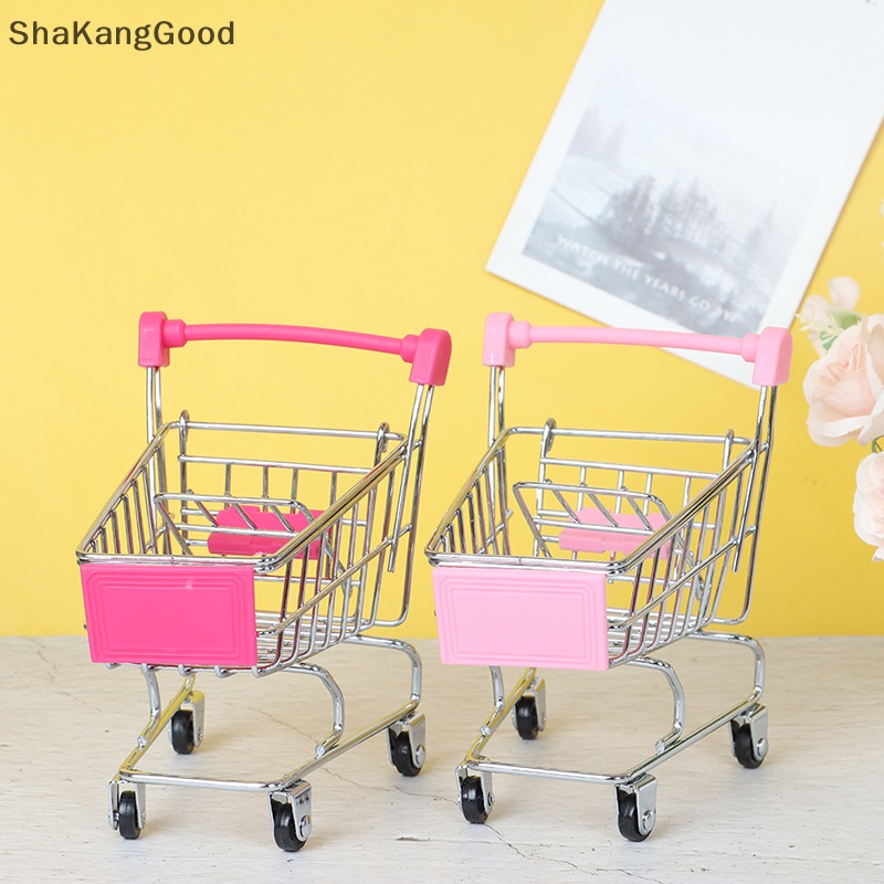 Selip 1pcs Keranjang Belanja Mini Supermarket Handcart Shopping Cart Storage Mainan SKK