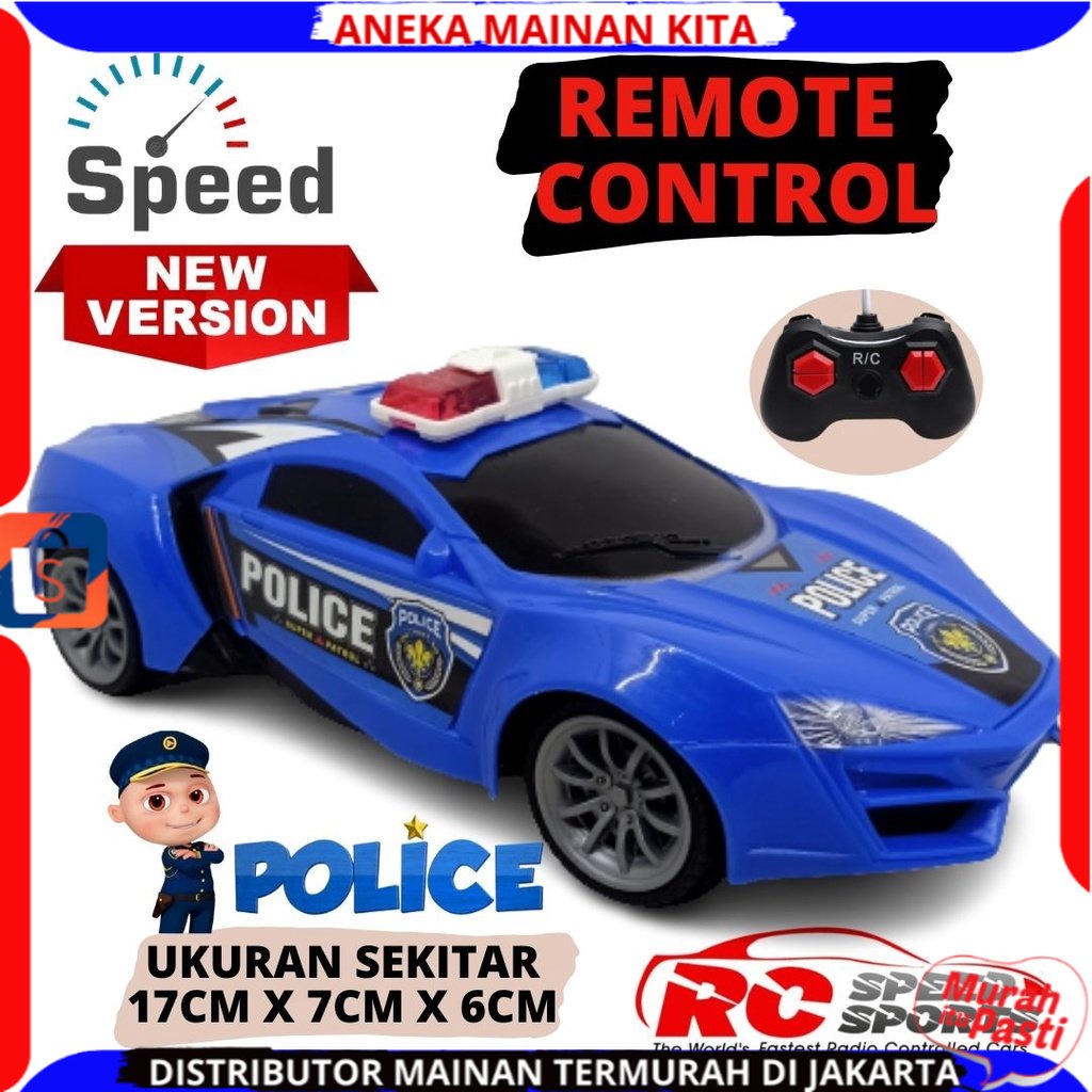 Mainan Anak Mobil Polisi Remote Control Police Sport Car  Rc Polisi Police Remote Control New Versi PR-17790