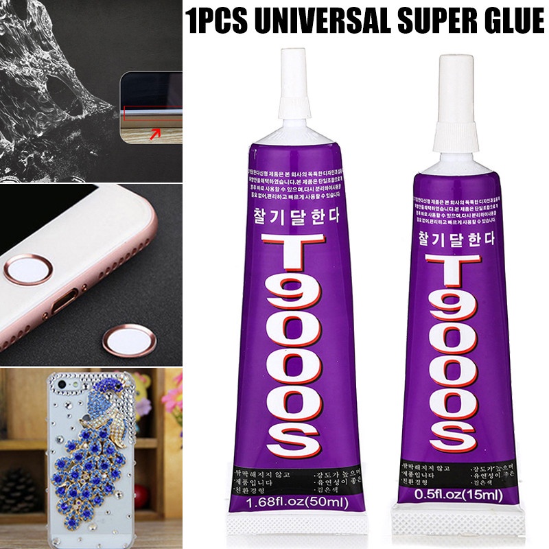 Glue 15Ml T9000 Lem Perhiasan Transparan Diy Berlian Imitasi Perekat Multi-fungsi Layar Ponsel Perbaikan Sealant Kuat Cepat Kering Lem Akrilik