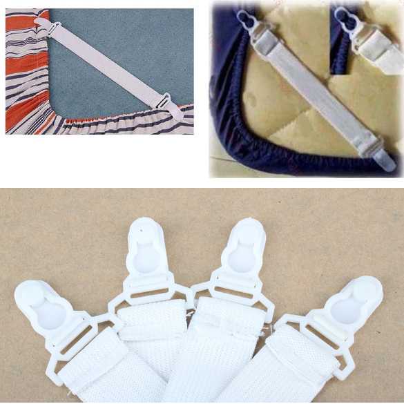 THFS Sabuk Grippers Clip Penjepit Sprei Kasur 4 PCS PJ9XP3