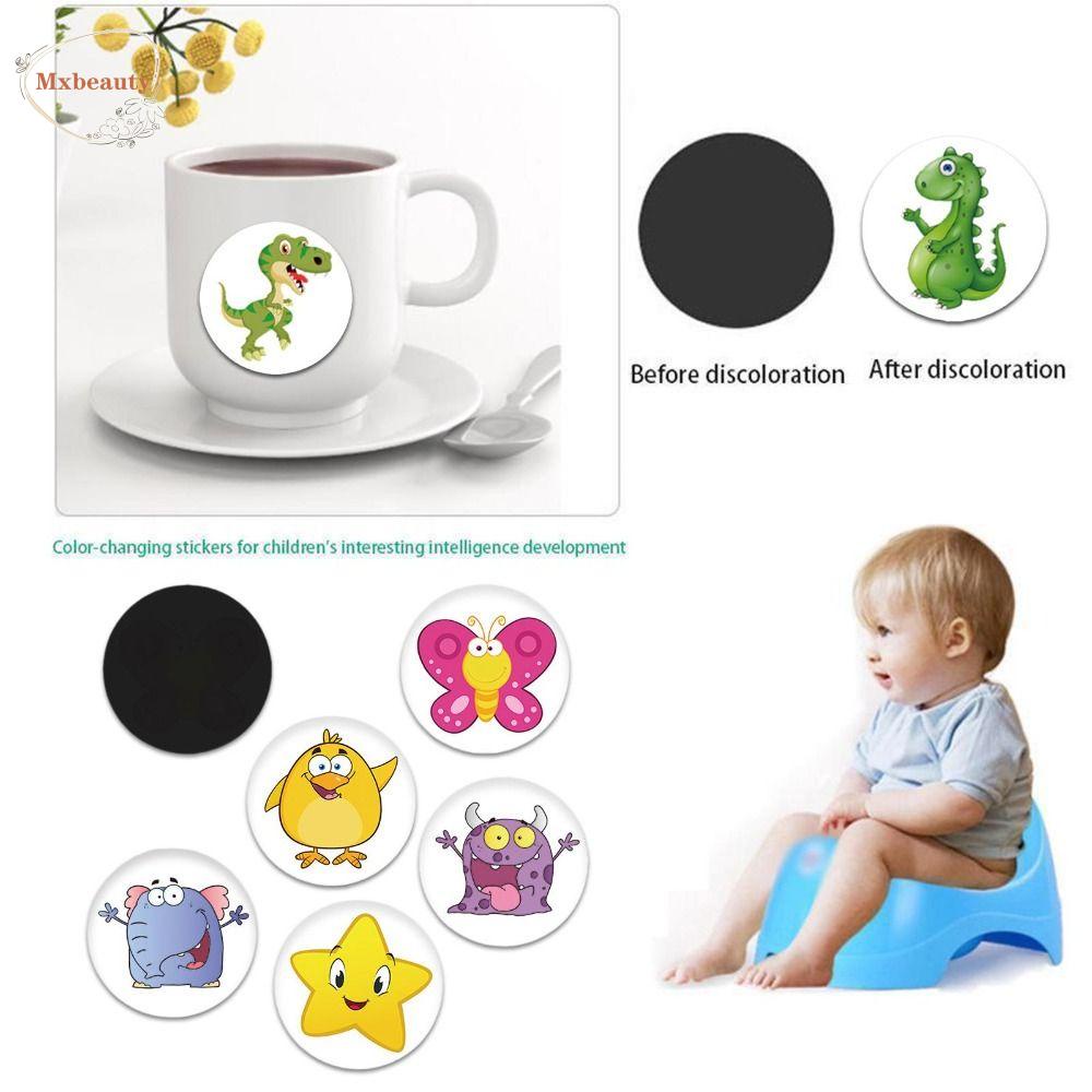 Mxbeauty Stiker Toilet Berubah Warna 5pcs Anti Air Berubah Warna Tidur Stiker Target Dinosaurus Potty Training Seat Pispot Training Sticker