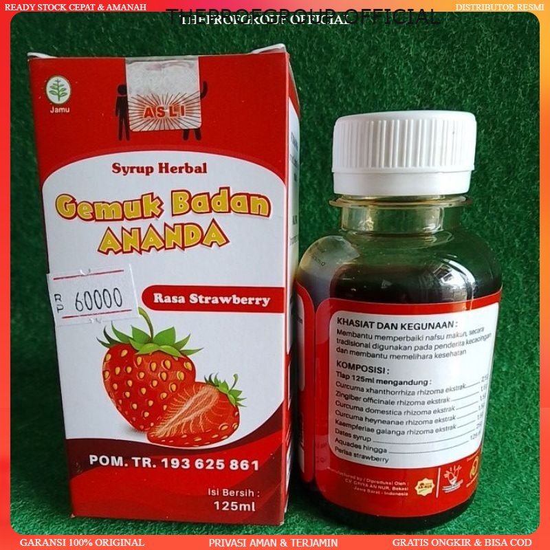 

Gemuk Badan Ananda Syrup Herbal Rasa Strawberry