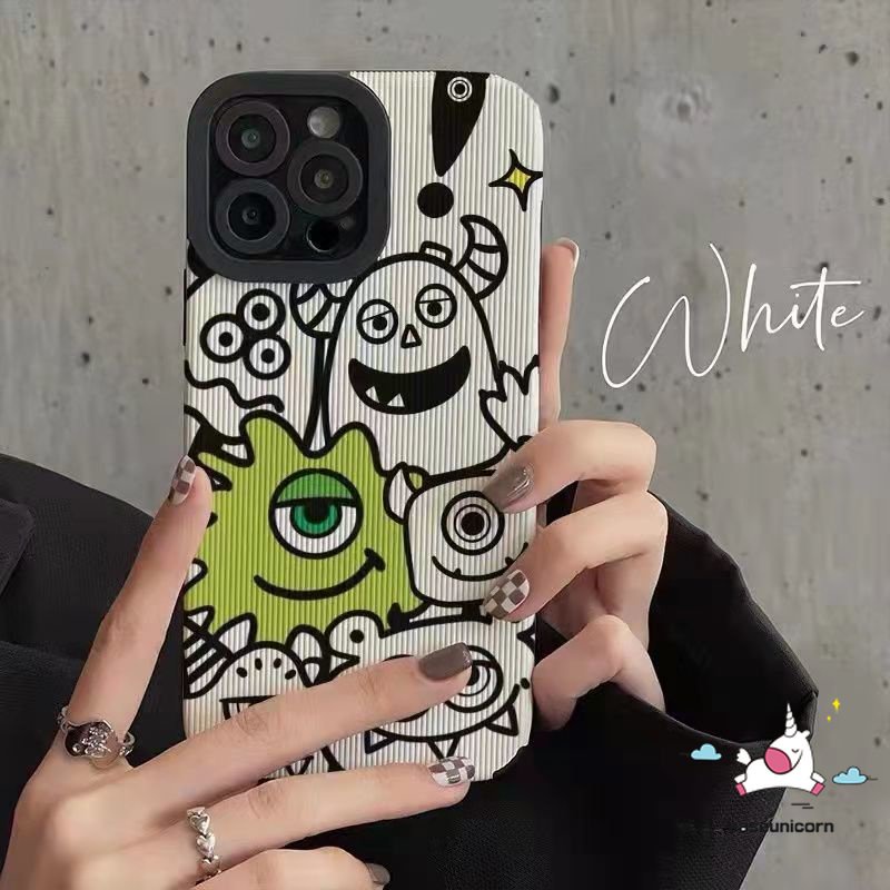 IPHONE Kartun Line Kitty Cat Lucu Boji Prince Case Kompatibel Untuk Iphone7 8 Plus 11xr 14 12 13 Pro Max X XS Max Gaya Korea Lovely Monster University Shockproof Back Cover