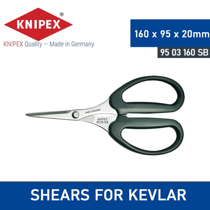 

Gunting Serabut Kabel Fiber 95 03 160 SB Knipex Shears For Kevlar