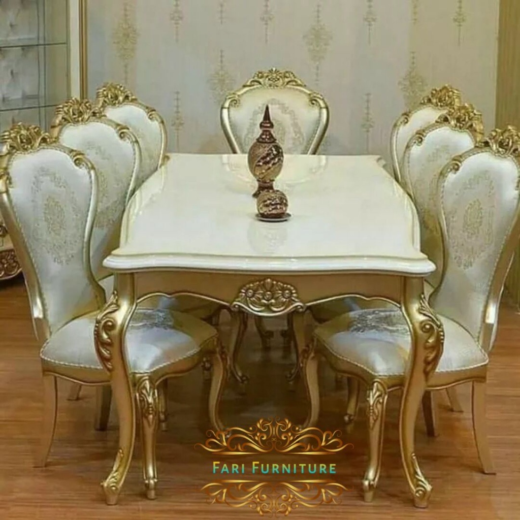 MEJA MAKAN UKIR MEWAH KURSI 8