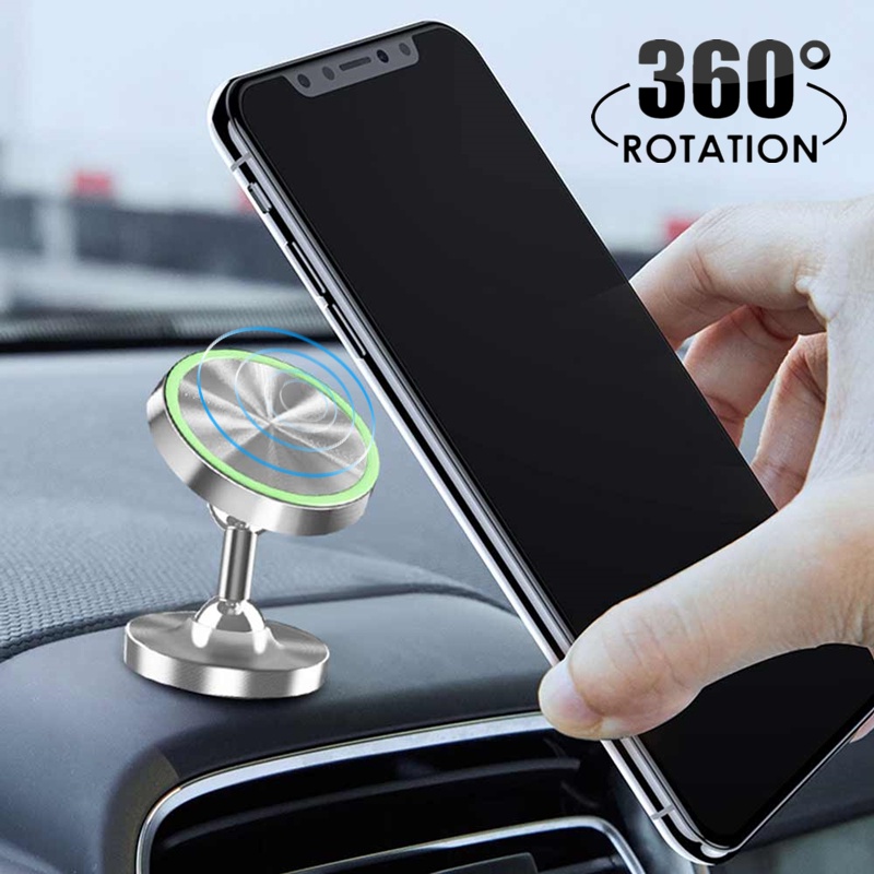 Bracket Magnet Mobil Bercahaya Berputar 360derajat Logam Dudukan Ponsel Dashboard Mount Phone Stand Aksesoris Otomatis