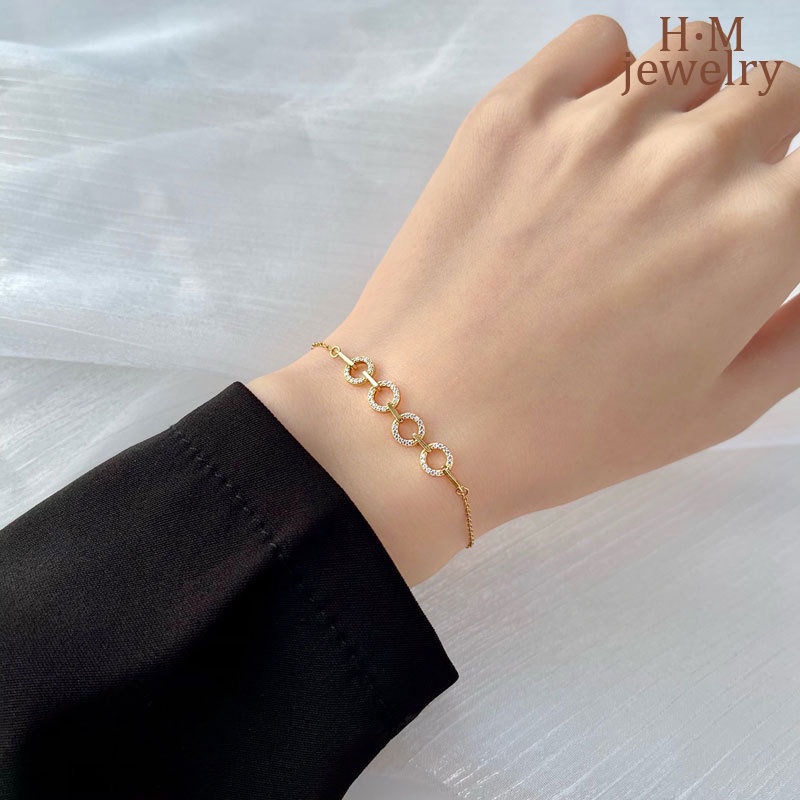 Ring Diamond Light Luxury and Simplicity Ins Style Bracelet Cold Style High-Grade Bracelet