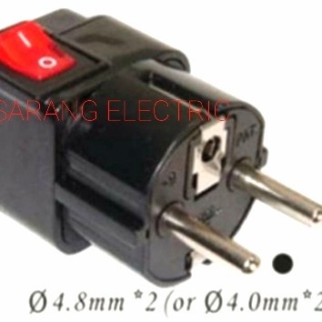 Colokan Over Steker + Saklar Switch ON OFF WSA-9 WONPRO Black