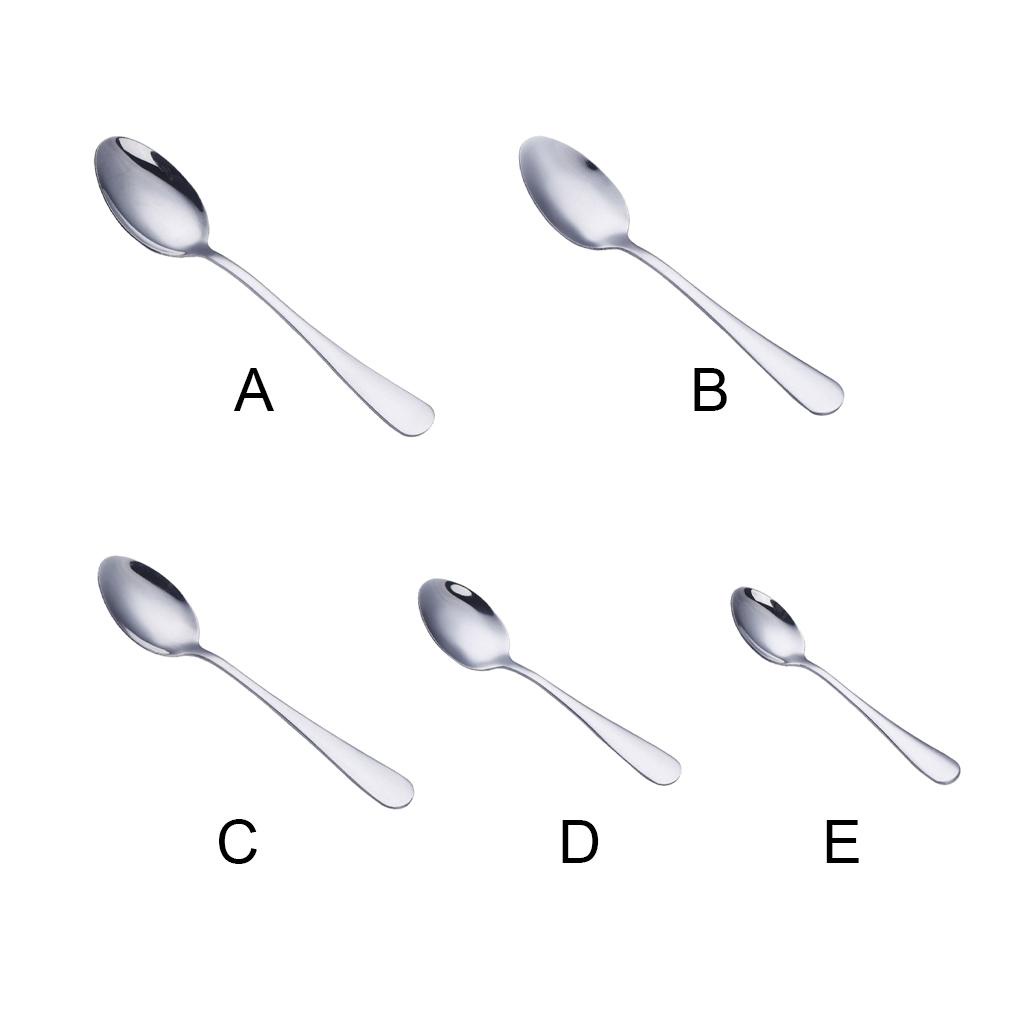10buah Sendok Stainless Steel Anti Karat Dewasa Anak Pengganti Rumah Es Krim Sup Dessert Scoop Sendok Sendok Garpu