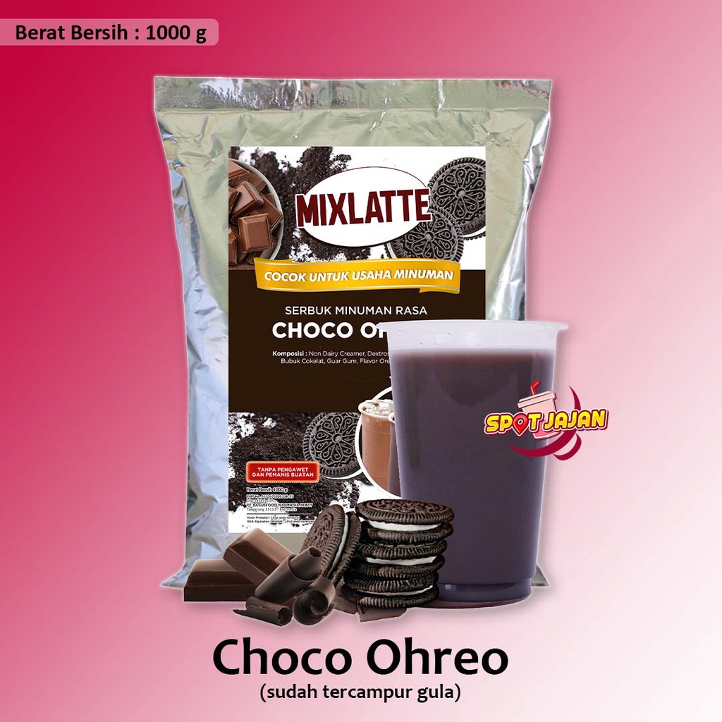 

MIXLATTE Choco Ohreo 1 kg Bubuk Minuman Dengan Gula / Serbuk Instan Rasa Cokelat Choco