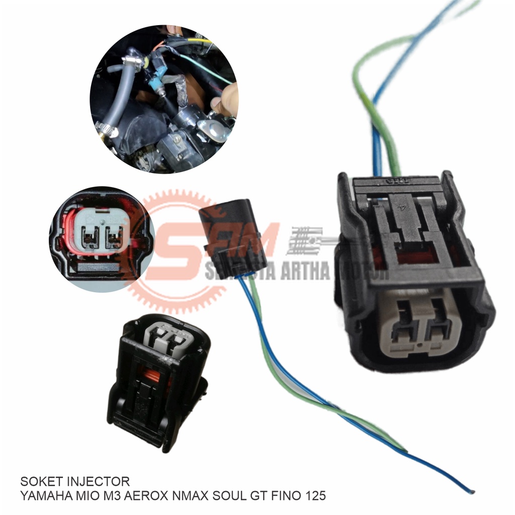 Soket Injector Yamaha Mio M3 S Soul GT Xride Fino 125 Aerox Nmax Socket Fitting Motor Matic
