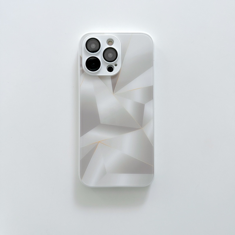 IPHONE Case Kacamata Garis Berlian Geometris Untuk Iphone11 12 13 14 Pro max phone Case14 plus straight-edge drop-proof case Silikon Pelindung case