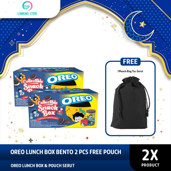 

Oreo Lunch Box Bento 2 Pcs Free Pouch - Snack / Camilan Lebaran