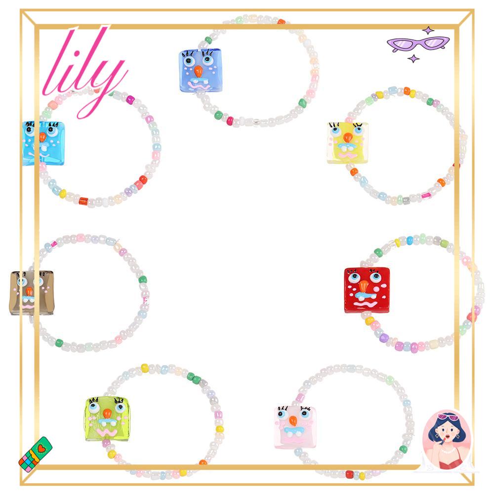 Gelang Manik-Manik LILY Fashion Elastis Hewan Kartun Lucu