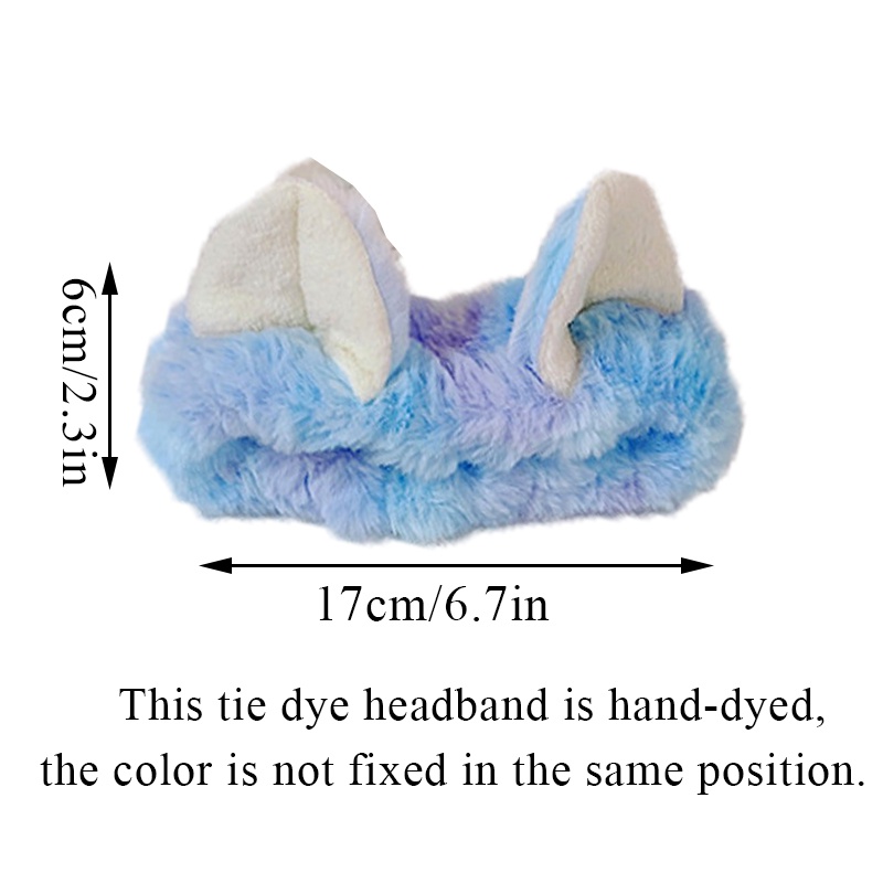 Korea Telinga Kucing Bando Gradien Bulu Karang Cuci Muka Hairband Telinga Kucing Bowknitted Adjustable Aksesoris Rambut
