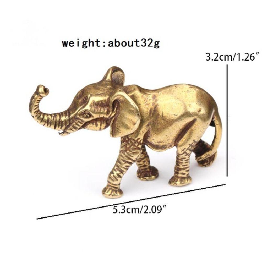 Rebuy Patung Gajah Kepribadian Hidup Teh Pet Mikro-Ukir Lanskap Menangani Kerajinan Tembaga Solid Miniatur Patung