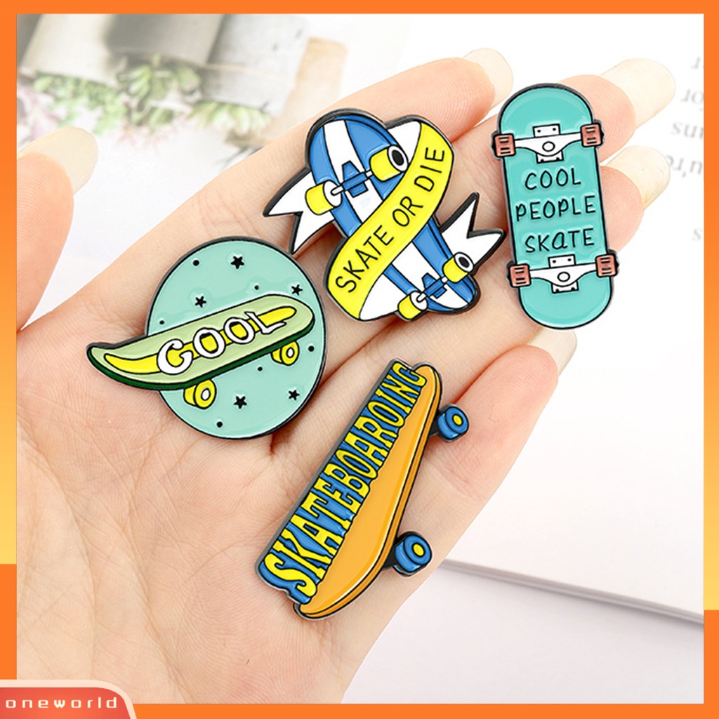 [ONE] Pin Badge Hias Motif Skate Skate Metal Skate Kartun Lucu Bros Untuk Pelajar