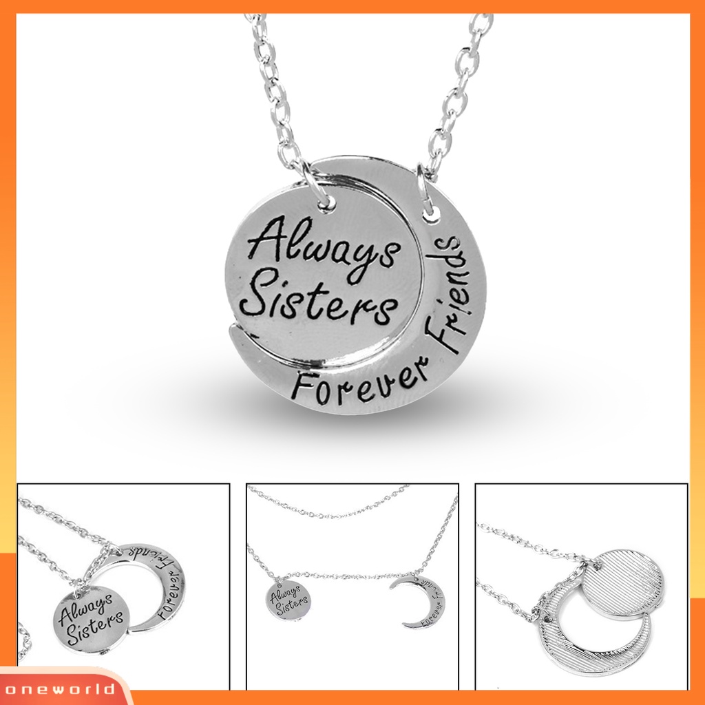 [ONE] Wanita Kalung Huruf Bulan Perhiasan Tahan Lama Kilau Cerah Liontin Kalung Untuk Pakaian Sehari-Hari