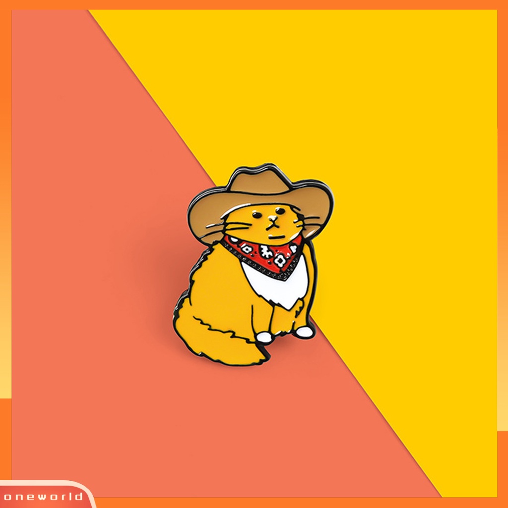 [ONE] Ladies Bros Geometris Peniti Dekorasi Unisex Koboi Kucing Enamel Kerah Pin Aksesoris Fashion