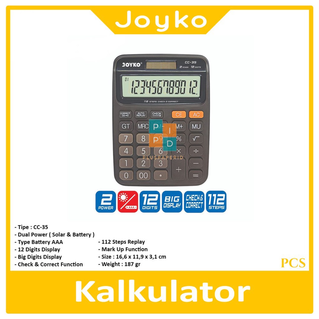 

JOYKO - Calculator - Kalkulator CC-35 - 12 Digits Check Correct - Pcs