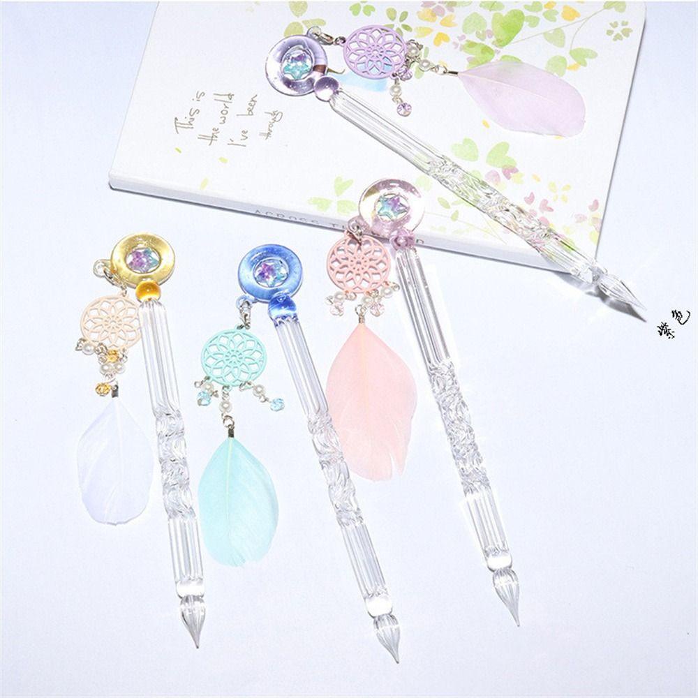 Pulpen Kaca Agustina Suppiles Sekolah Antik Tulisan Signature Fountain Pens Vintage Glass Dip Pen