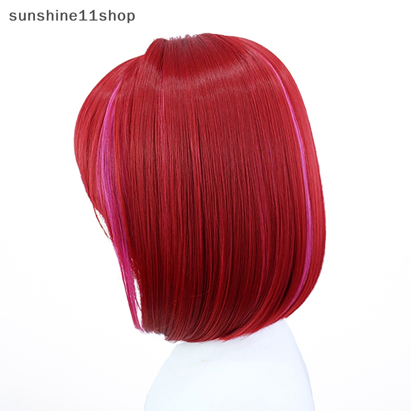 Sho 1Pc Arima Kana Cosplay Wig Oshi No Ko 33cm Pendek Bobo Wig Merah Campur Pink Wig Hea N