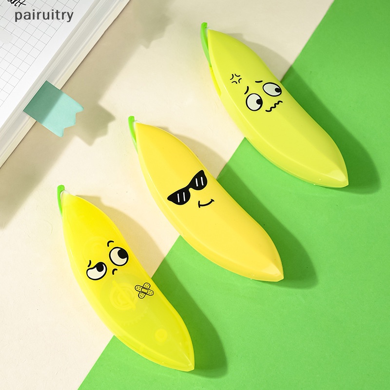 Prt Creative Banana Series Correction Tape Ekspresi Lucu PET Film Correction Tape Alat Tulis Perlengkapan Sekolah PRT