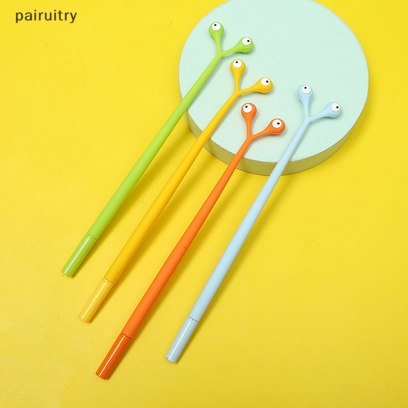 Prt 1Pcs Warna Acak 0.5mm Kartun Lucu Alien Mata Gel Pena Siswa Sig Kreatif Alat Tulis Perlengkapan Sekolah PRT