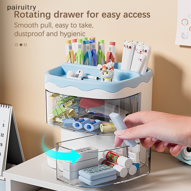 Prt Praktis Multifungsi Desk Organizer Tempat Pulpen Rak Penyimpanan Kosmetik PRT