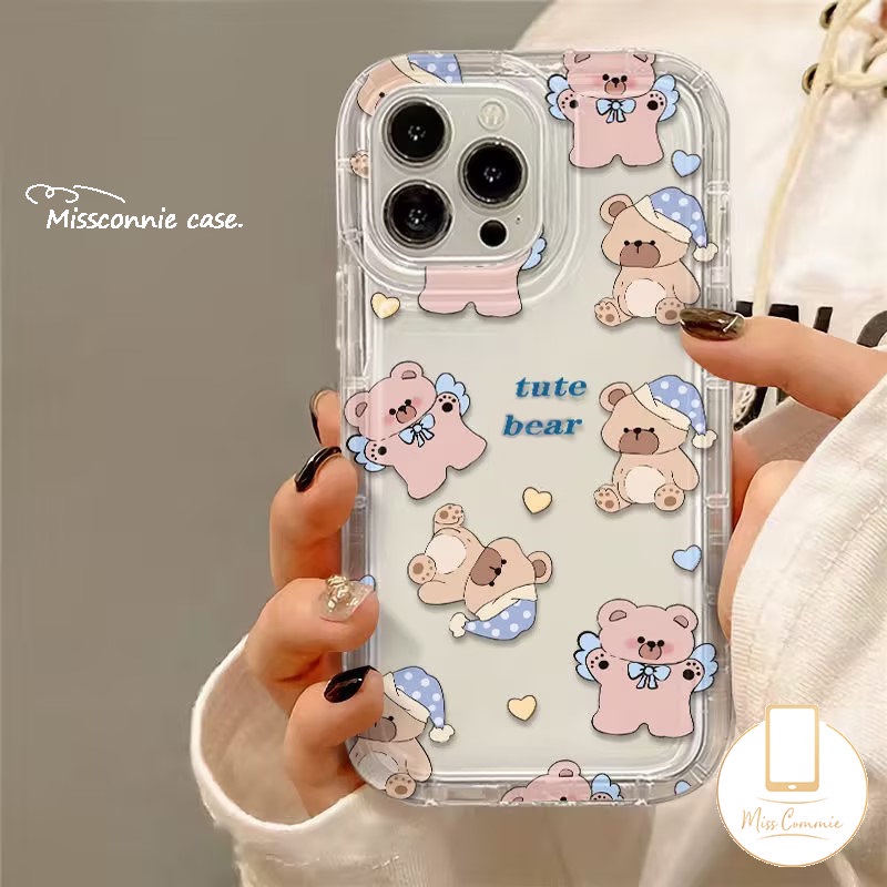Casing Bening Kartun Kelinci Beruang Lucu Untuk Realme C53 C25s C33 C25Y C21Y C35 C15 5s 7i 9i 5 6i 5i C12 C17 C20 C11 2020 C30S C25 C55 C2 C1 C3 C30 C11 Bunga Tulip Airbag Soft Cover