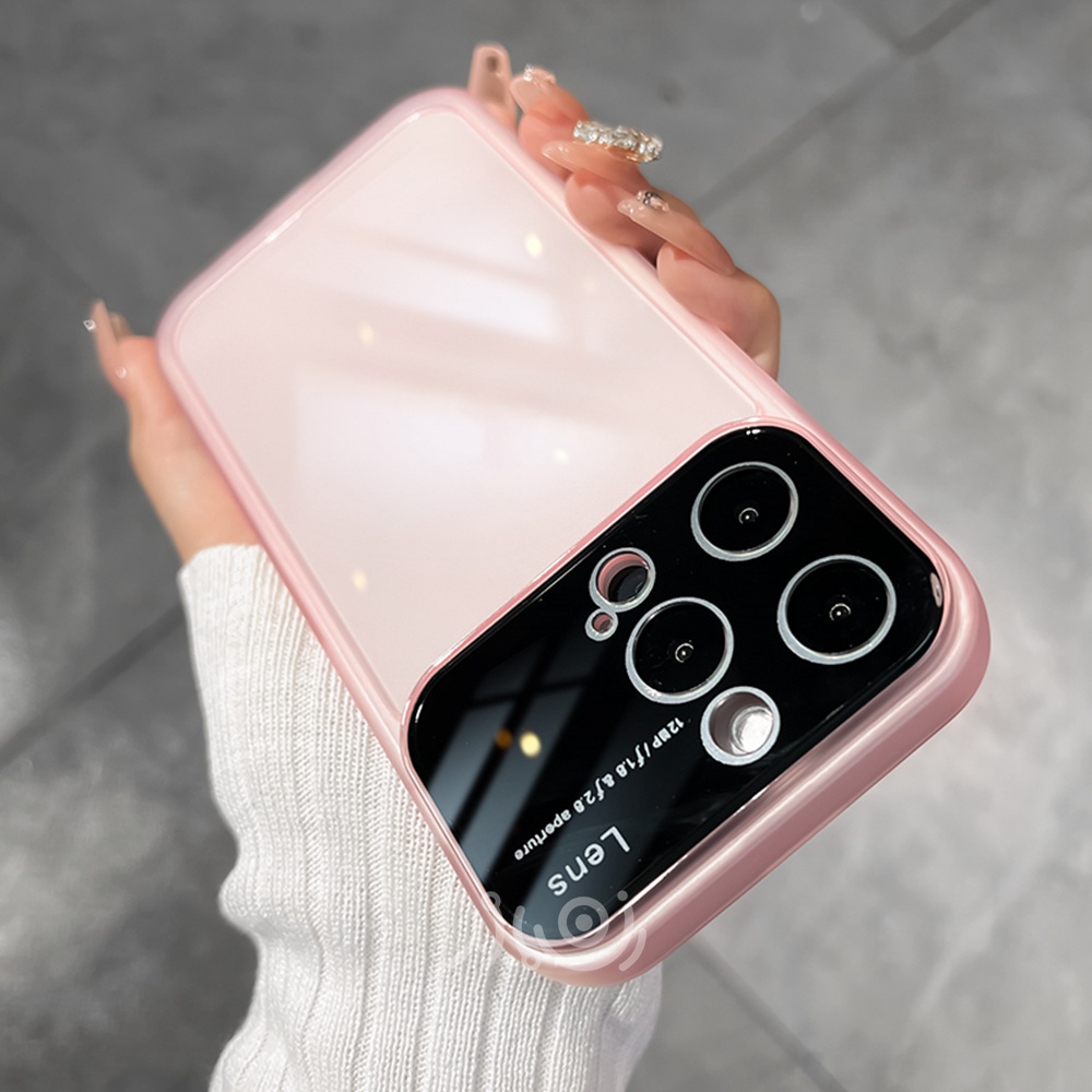 IPHONE Casing Ponsel Perlindungan Lensa Full Cover Untuk Iphone11 12 13 14 Pro Max Soft Case14 Plus TPU Bening Shockproof Casing Penutup Belakang