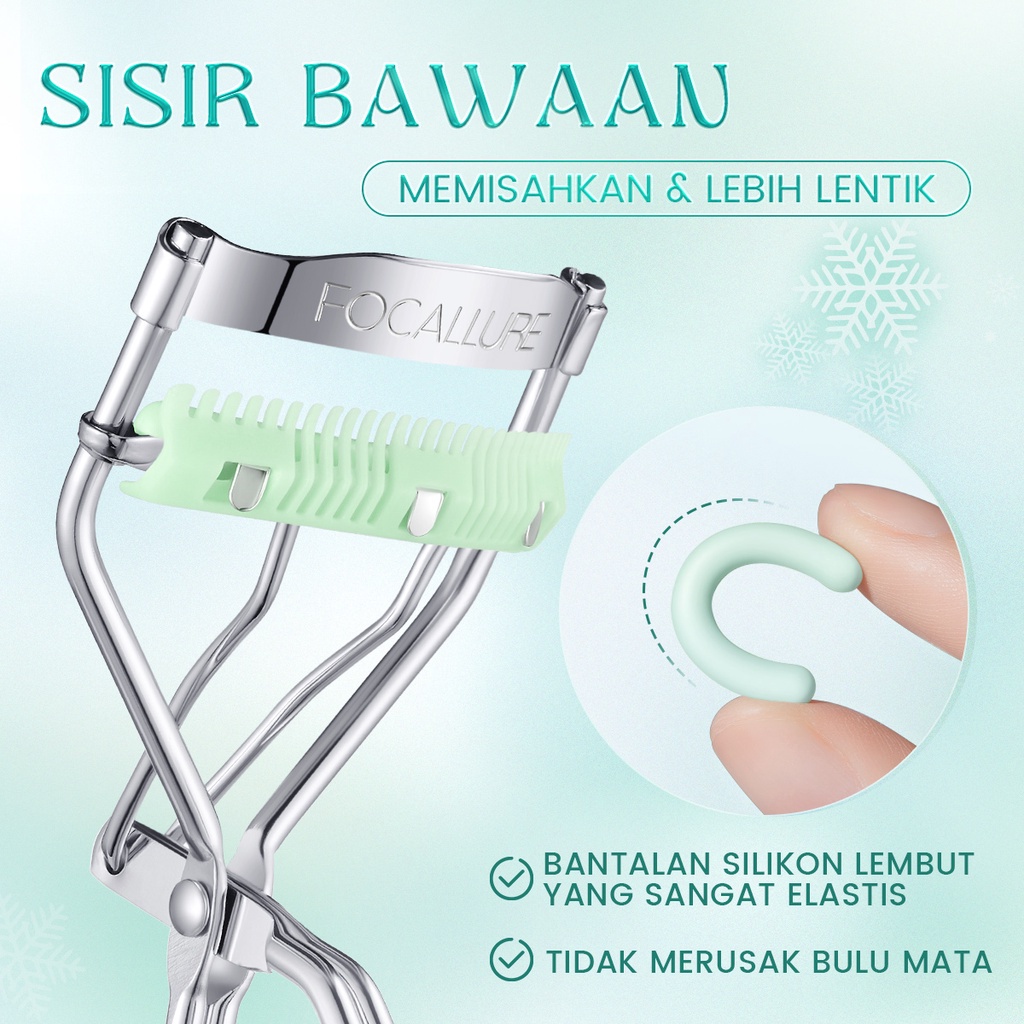 Focallure Portable Tahan Lama Penjepit Bulu Mata Warping Sisir Penjepit Bulu Mata Long Curl Efek Alami Alat Rias Mata FA-T18