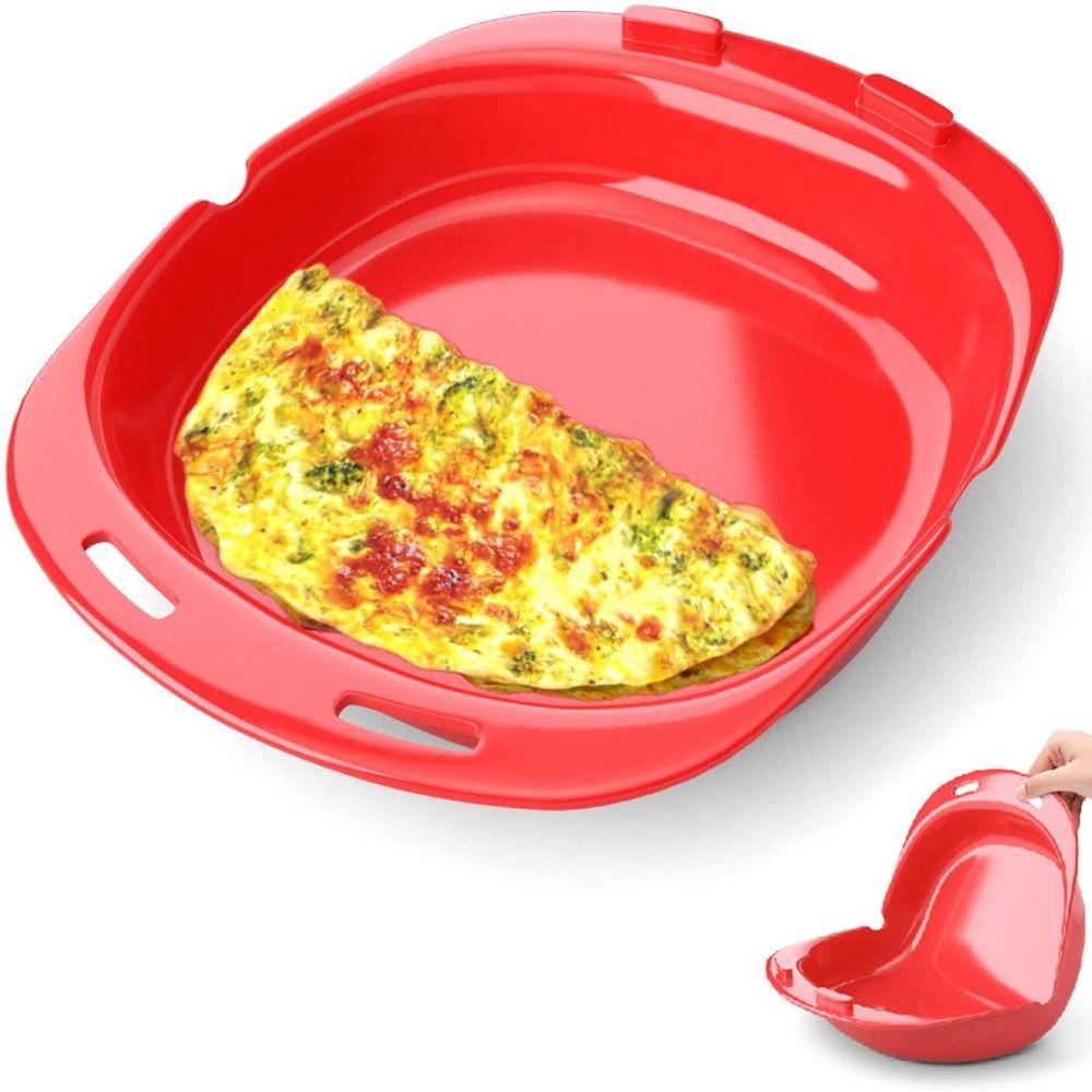 [Elegan] Egg Fryer Nyaman Sederhana Alat Omelet Aksesoris Masak Dapur Microwave Oven Egg Roll Maker