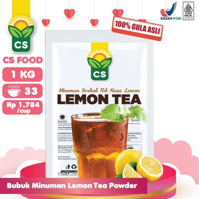 

BIG SALE~Terlaris Bubuk Minuman Lemon Tea Powder 100% Gula Asli 1 kg - CS FOOD