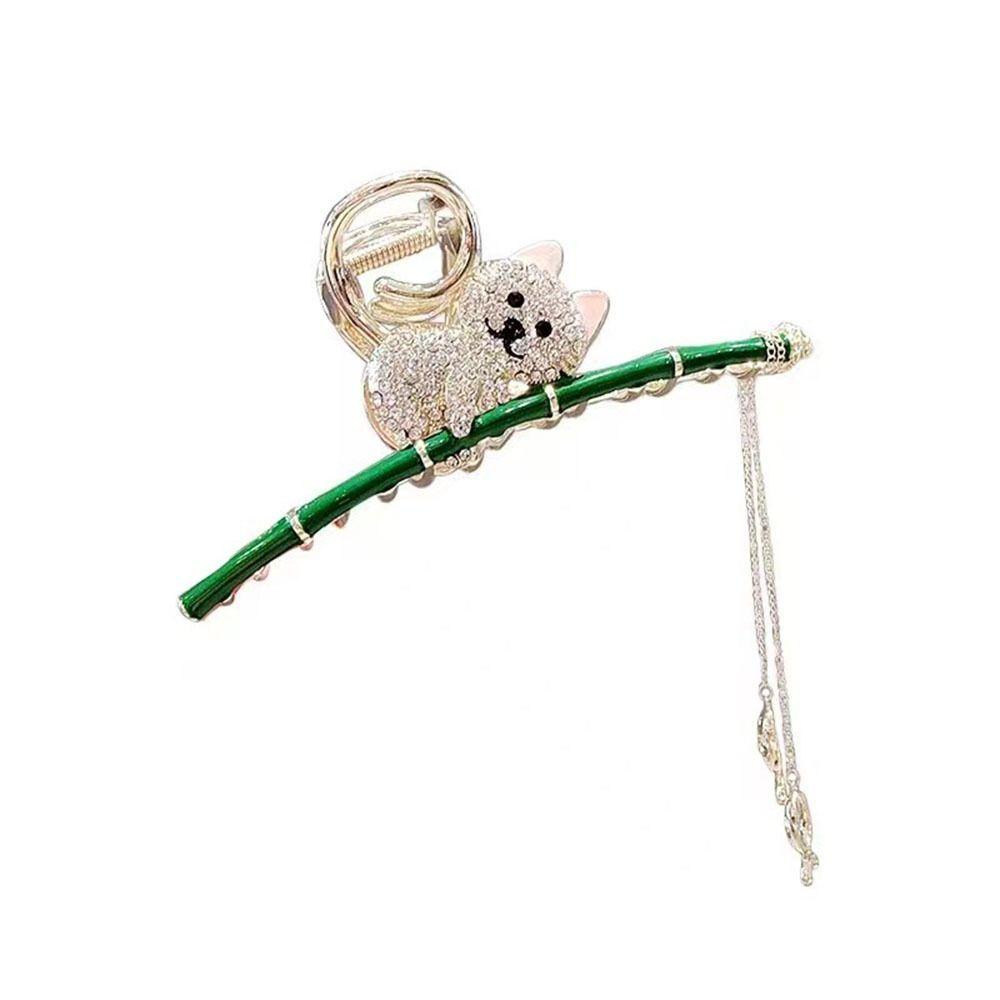 Agustina Hair Claw Besar Ponytail Holder Temperamen Untuk Gadis Capung Kucing Hiasan Kepala Hiasan Kepala Logam Panda Hiu Klip
