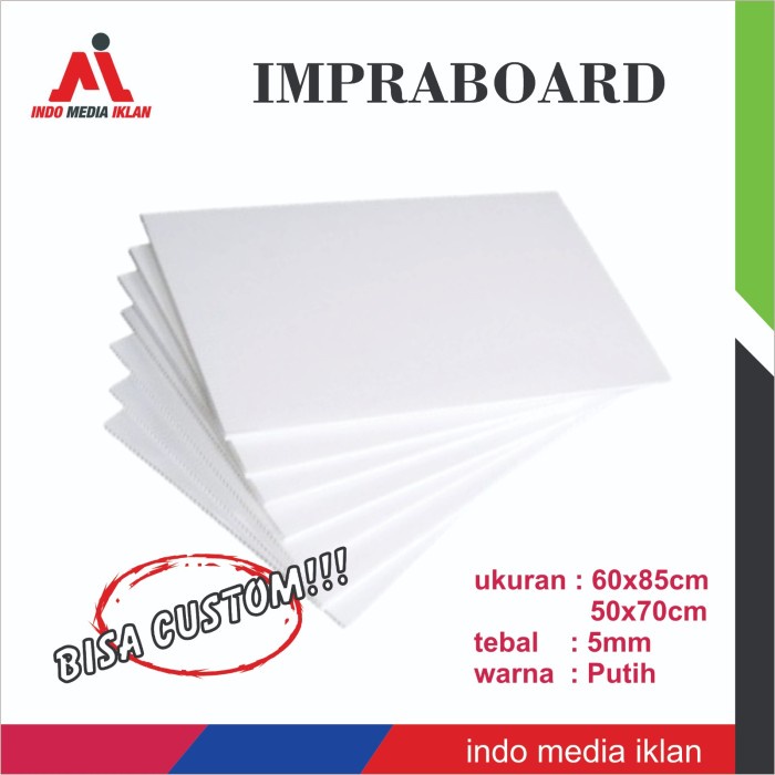 impraboard cetak / impraboard custom - uk 50x70, board saja